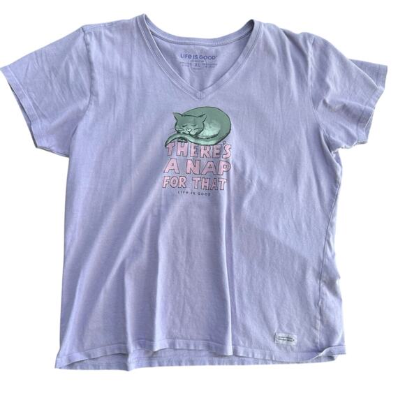 Life is Good Women's Blue THERE'S A NAP FOR THAT Crusher T-Shirt Size XL - Picture 1 of 5